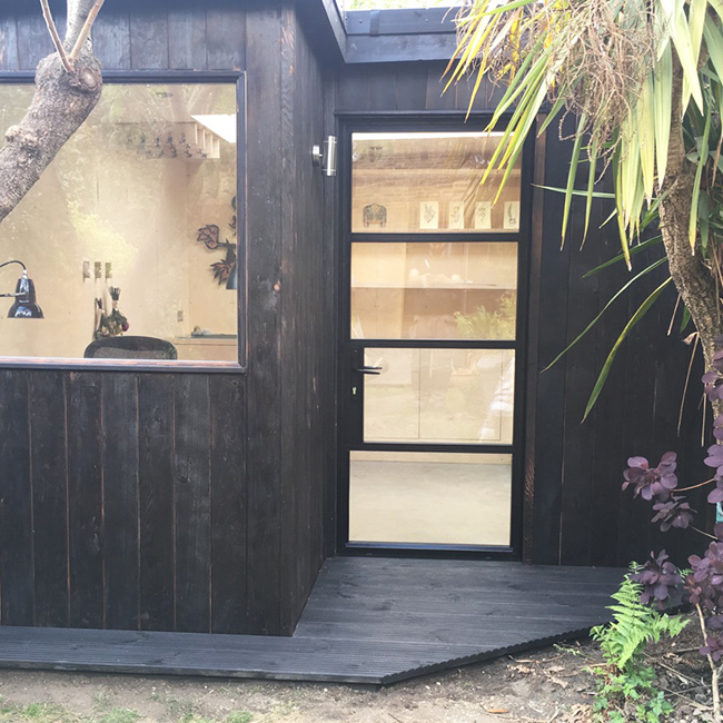 black sho sugi ban clad garden studio