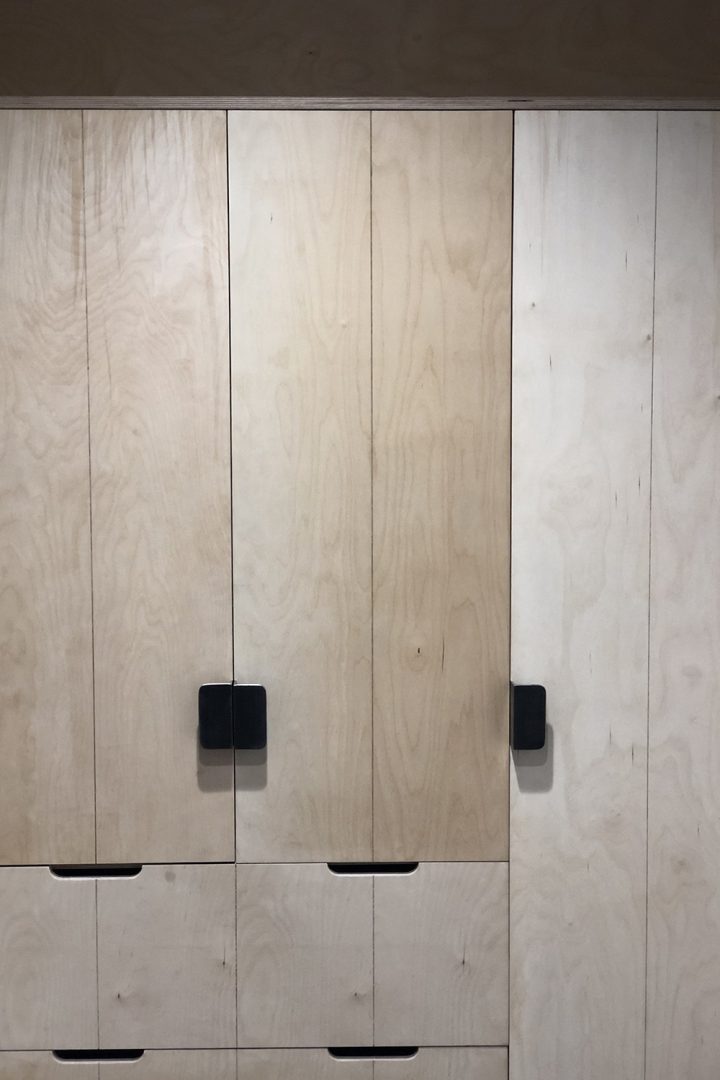 Birch Ply alcove cupboards as part of a joinery package for the English National Ballet