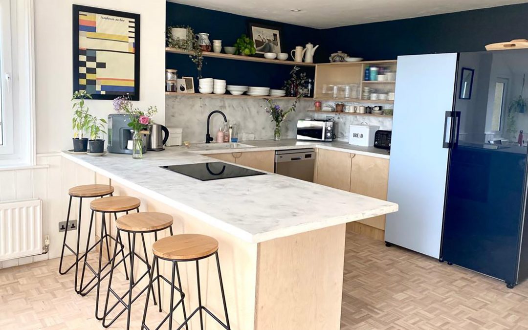 MICROCEMENT & BIRCH PLY KITCHEN