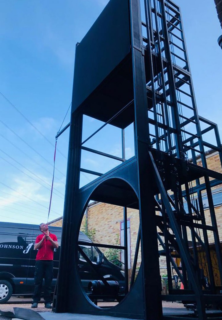 A huge three tier Steel tower for Jean Paul Gaultier's fashion freak show